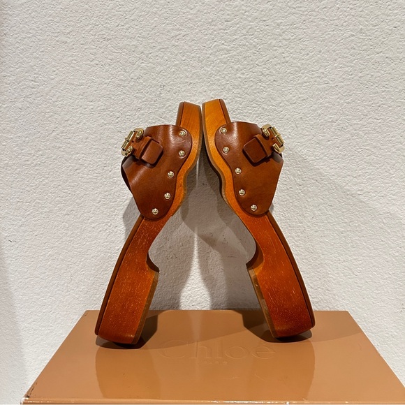 Chloé Jeannette Platform Slide Sandals in Ginger Brown, Size 40, New in Box - Picture 5 of 14